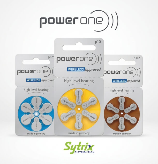 Authentic German Power One hearing aid batteries from Sytrix Distribution in Delhi