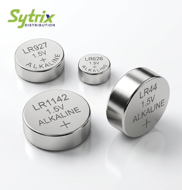 Alkaline button cell batteries (1.5V LR/AG) assortment by Sytrix Distribution
