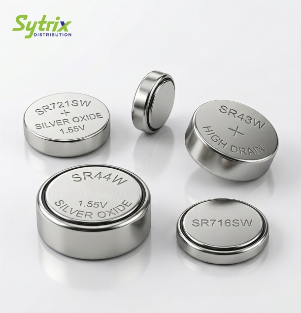 Premium silver oxide button cell batteries from Sytrix Distribution India