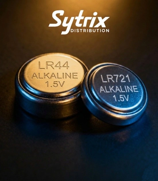 Sytrix Distribution alkaline button battery advantages: affordable, reliable power for toys, calculators, and small electronics.