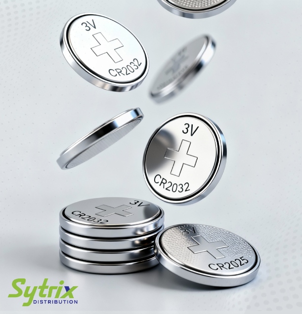 CR coin cell batteries (Li‑MnO2) 3V assortment by Sytrix Distribution